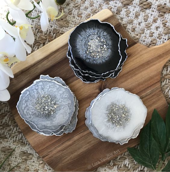 Bespoke resin coaster set