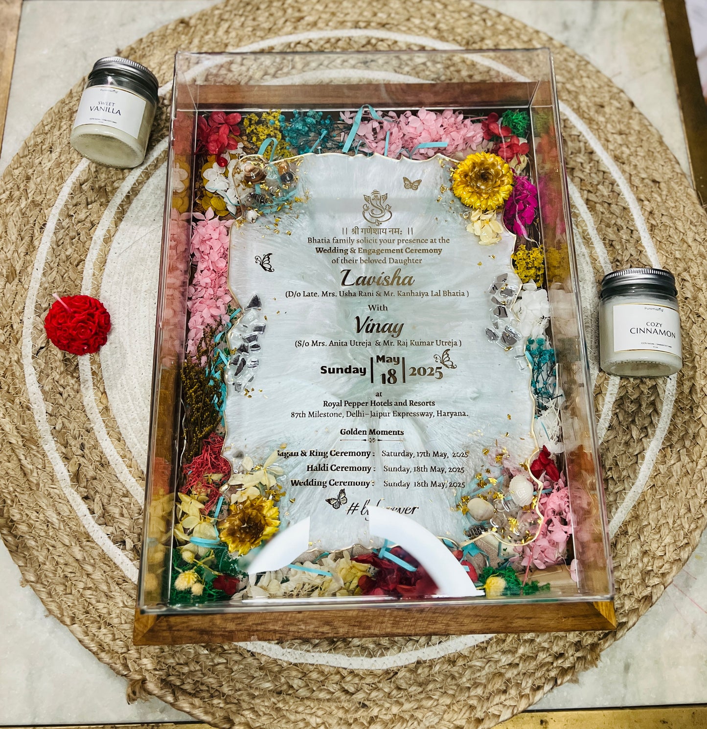 Resin Wedding Card