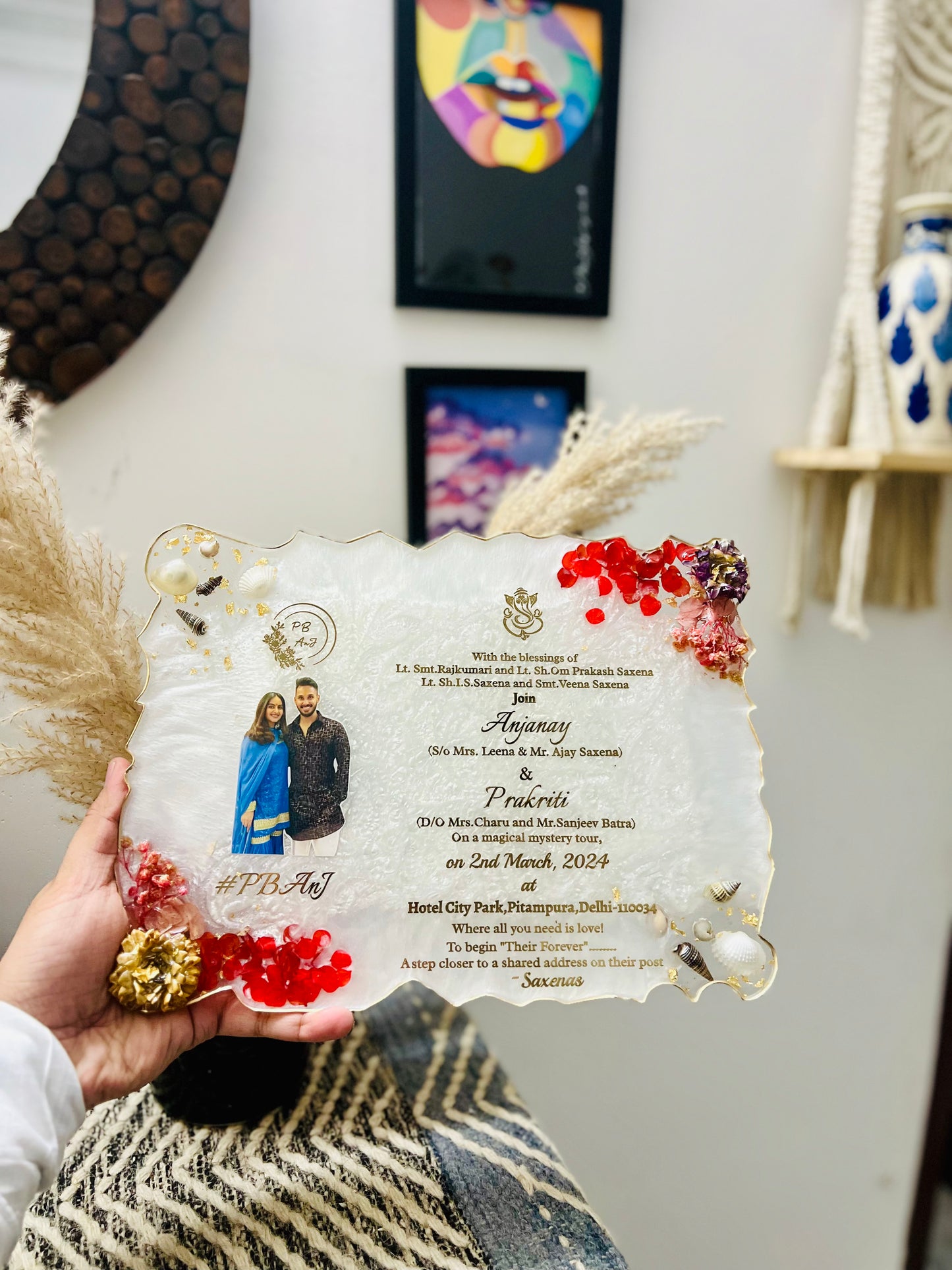 Resin Wedding Card
