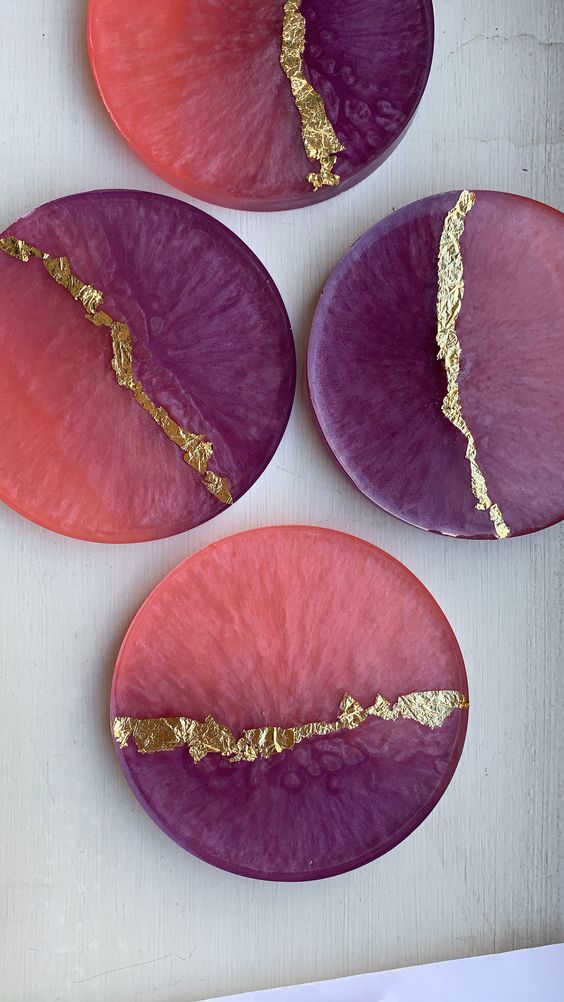 Bespoke resin coaster set