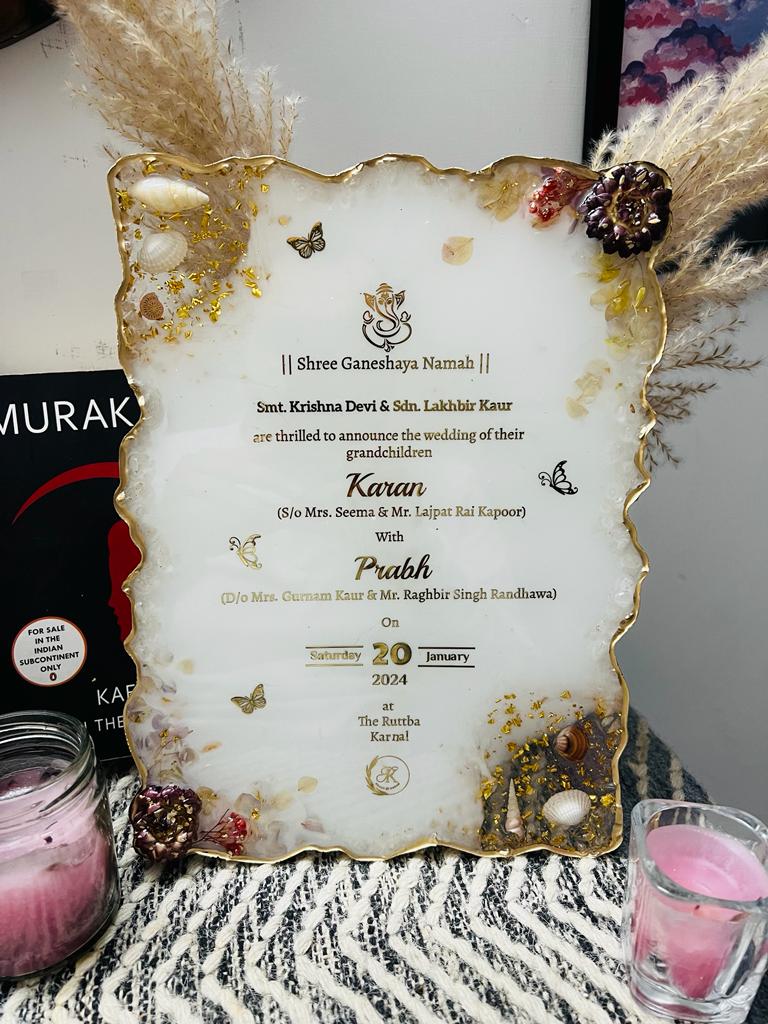 Resin Wedding Card