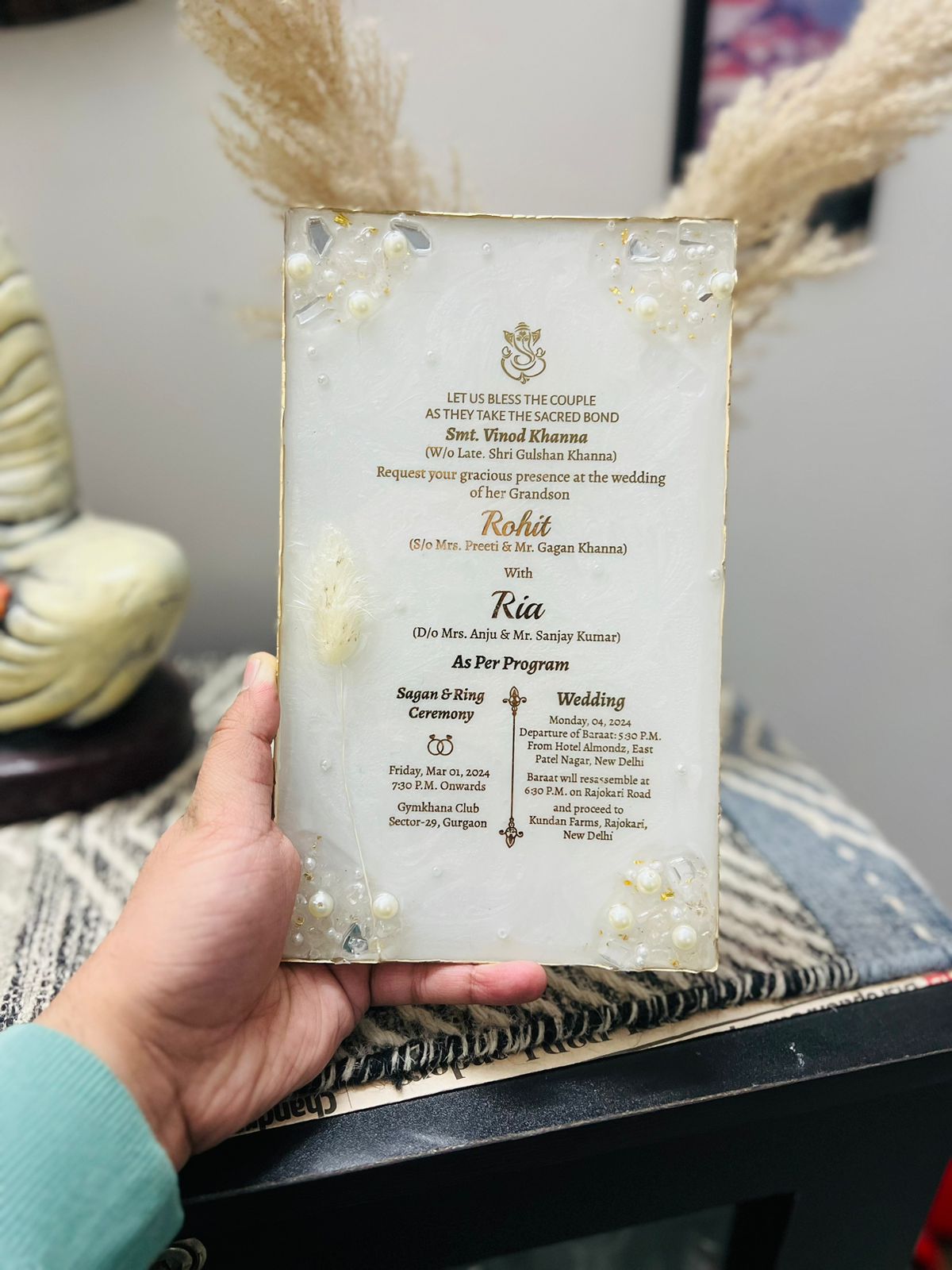 Resin Wedding Card