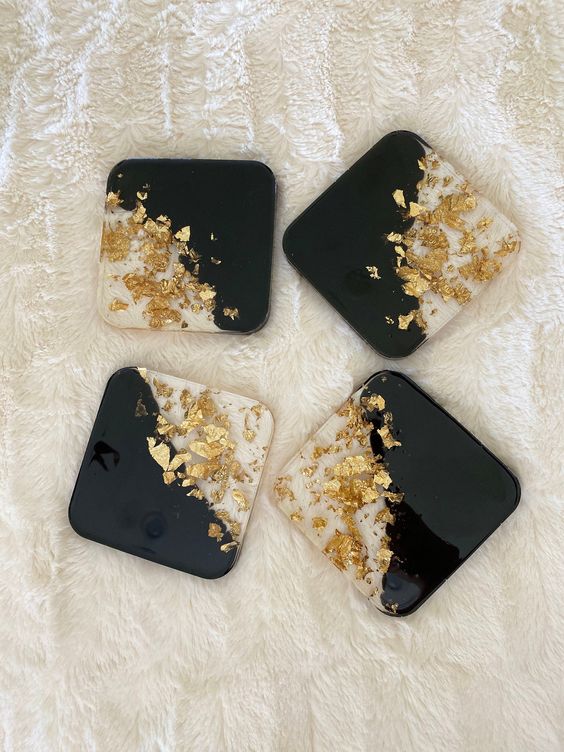 Bespoke resin coaster set