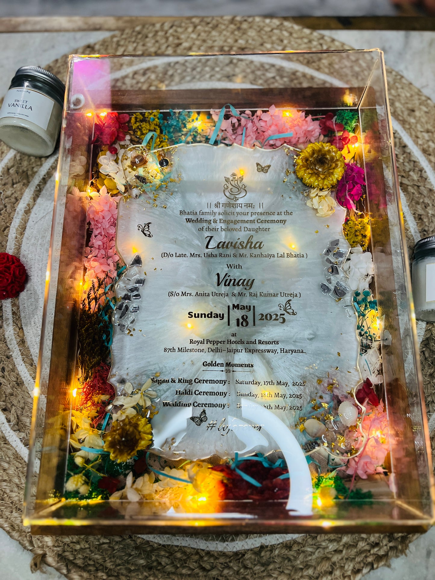 Resin Wedding Card