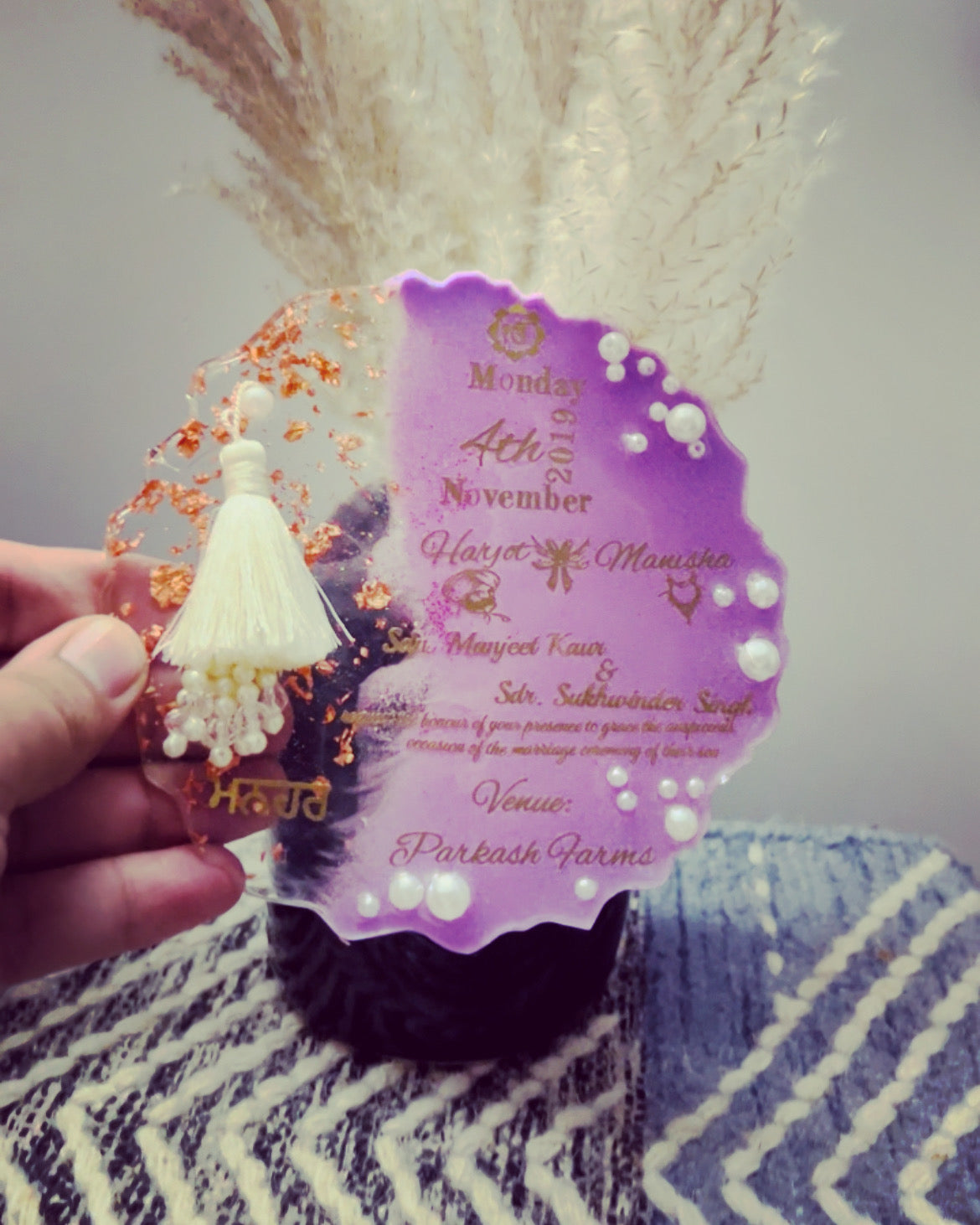 Resin Wedding Card