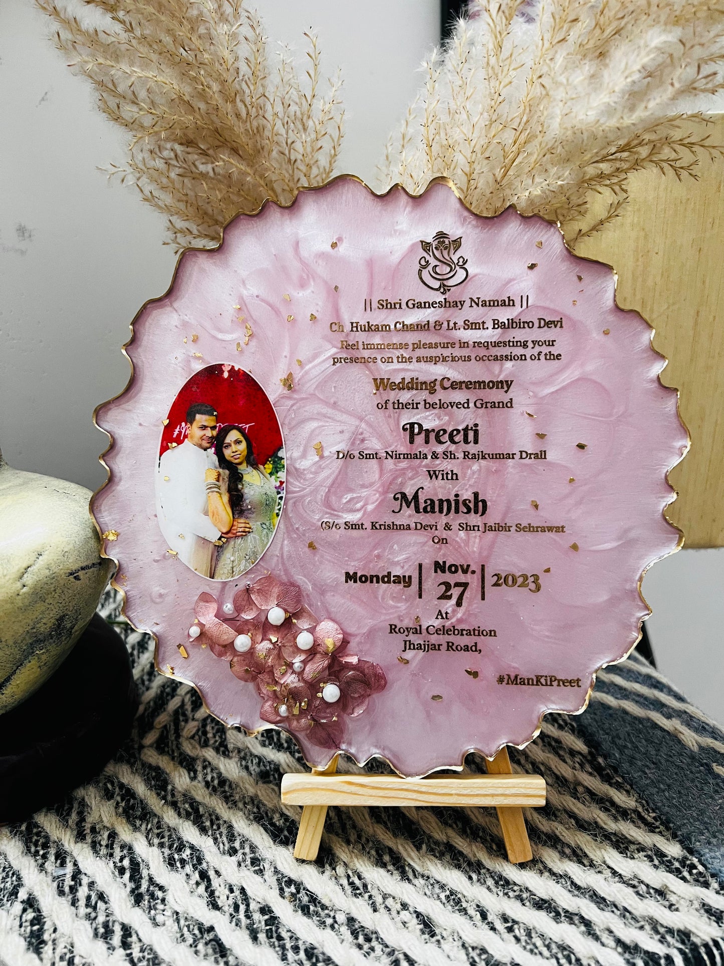 Resin Wedding Card