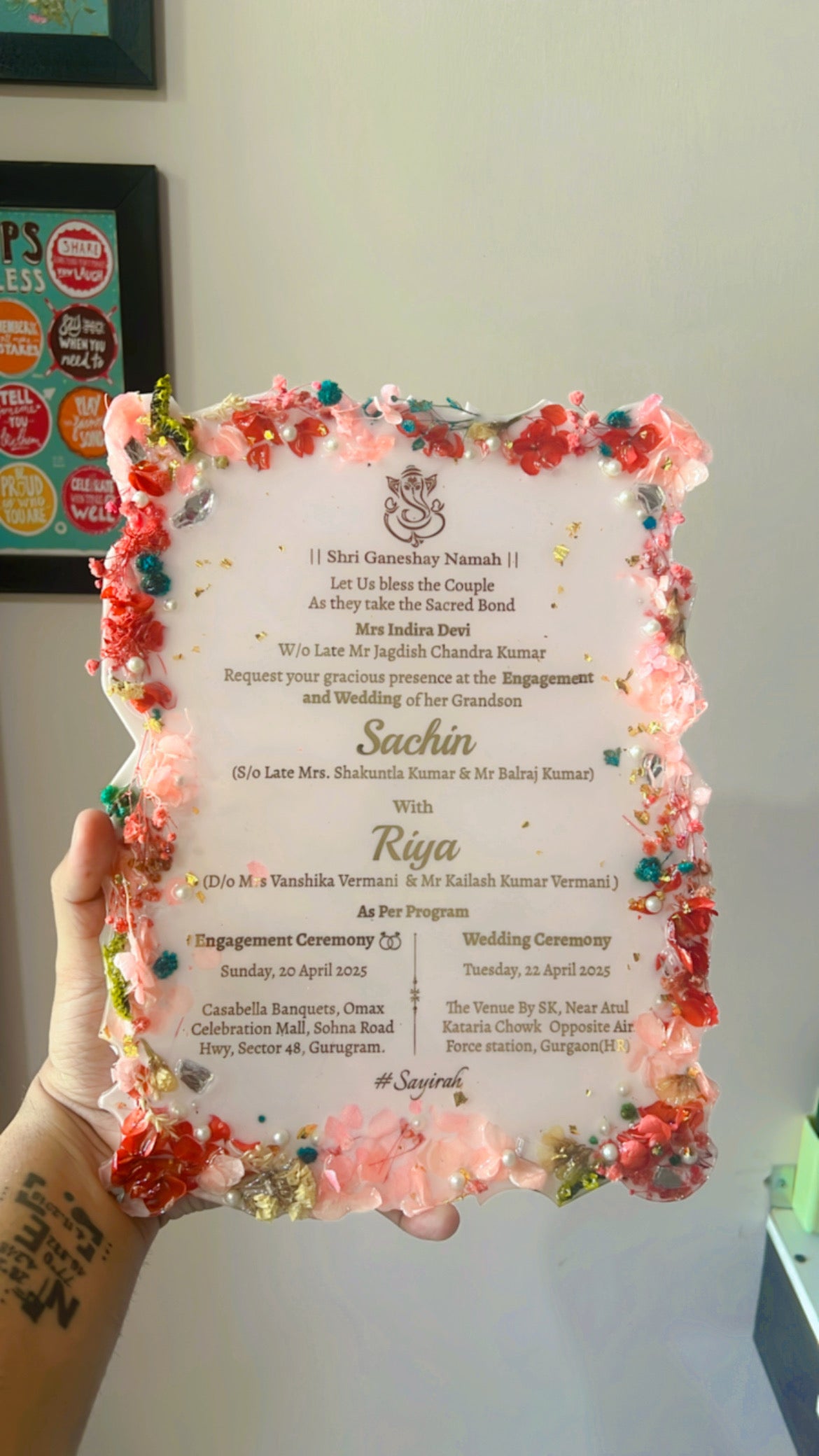Resin Wedding Card