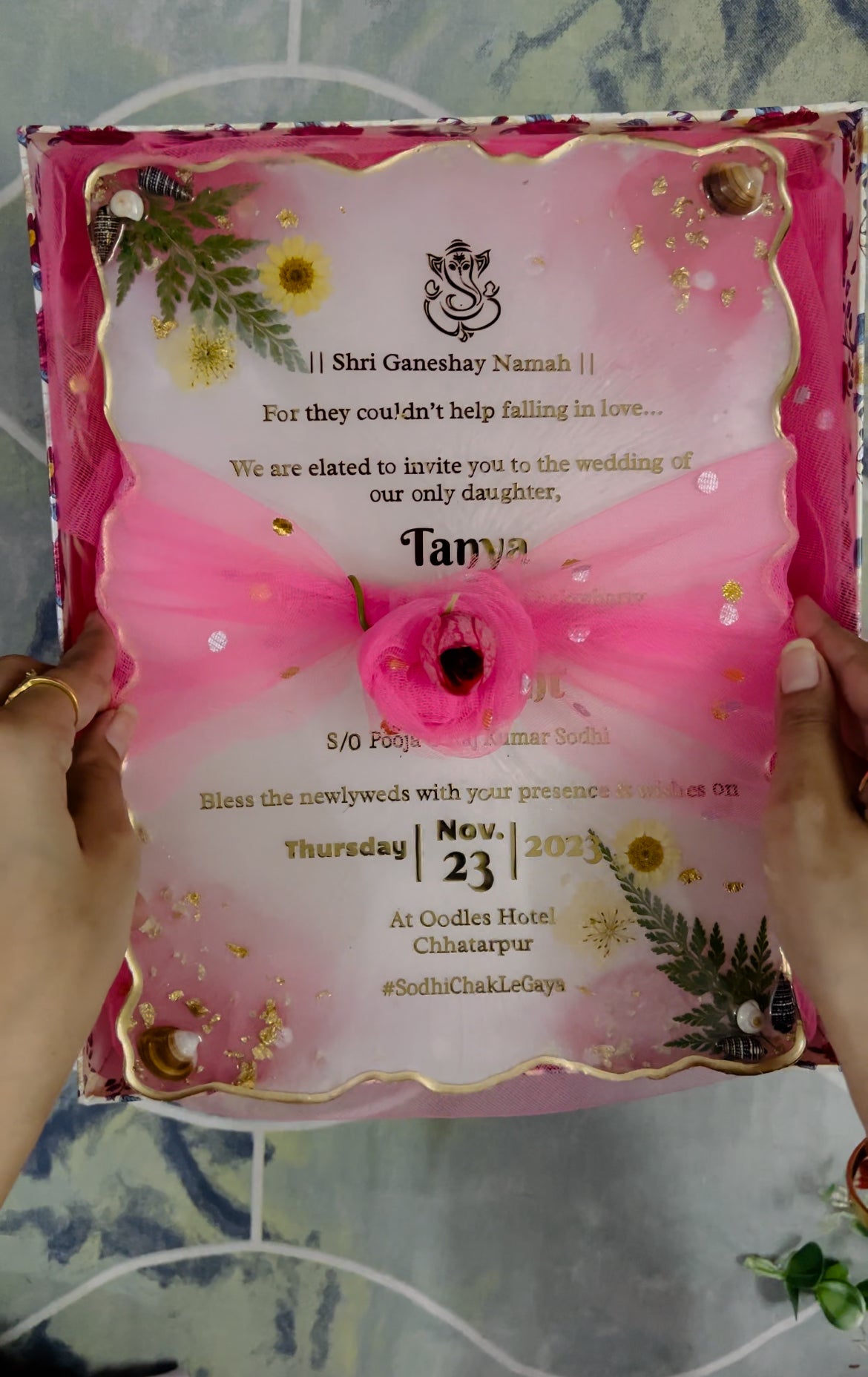 Resin Wedding Card