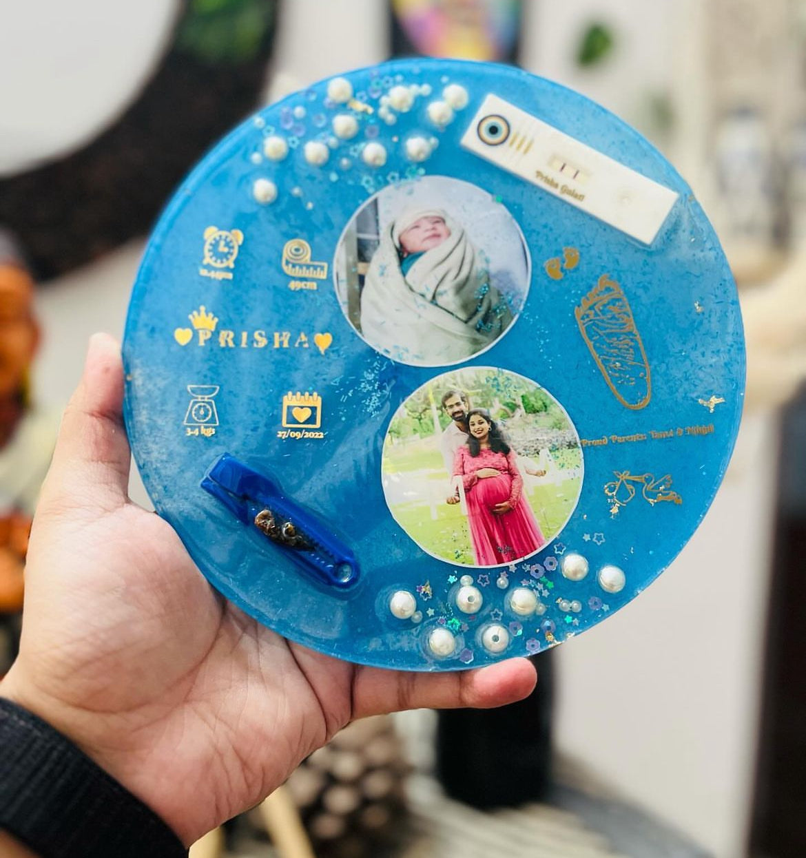 New Born Rectangular And Circle Resin Art