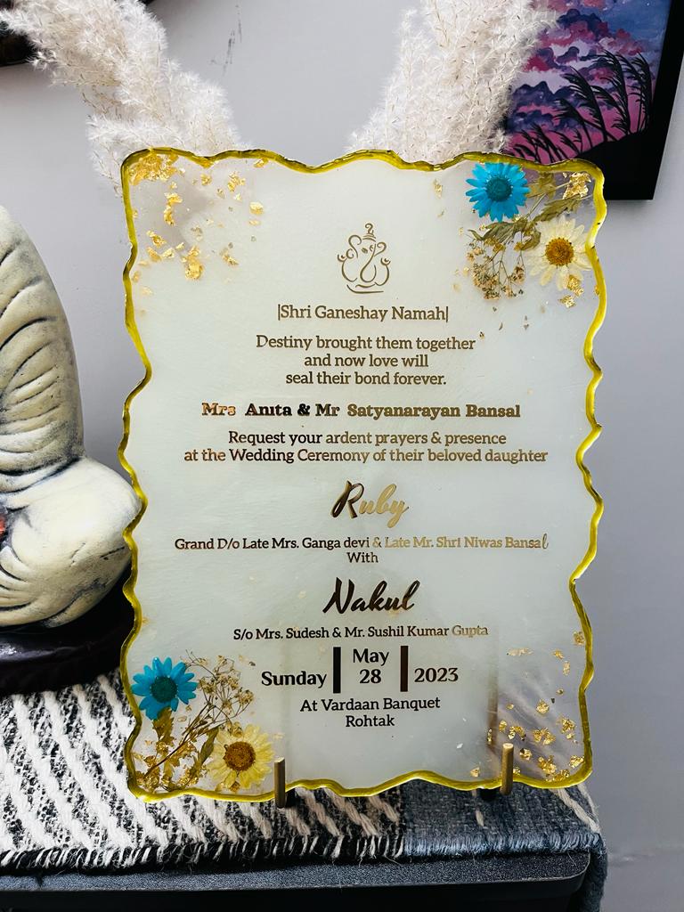 Resin Wedding Card