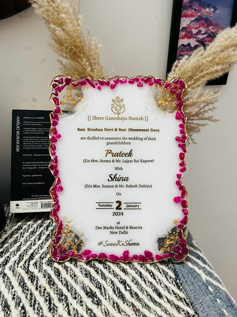 Resin Wedding Card